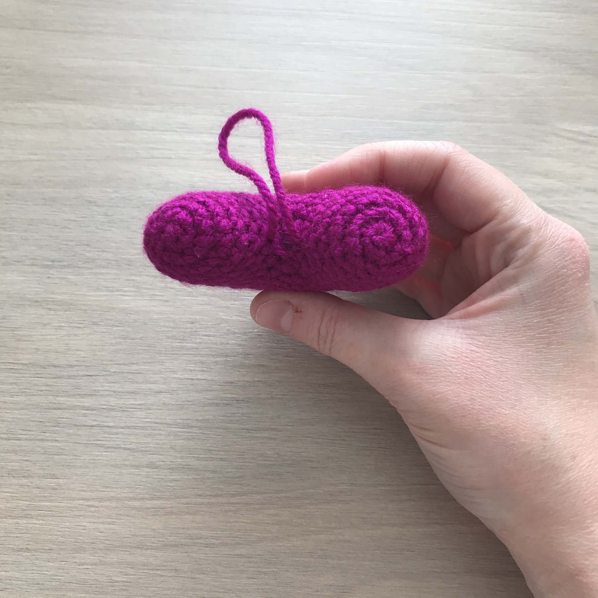Crochet Magenta Hanging Heart Decoration