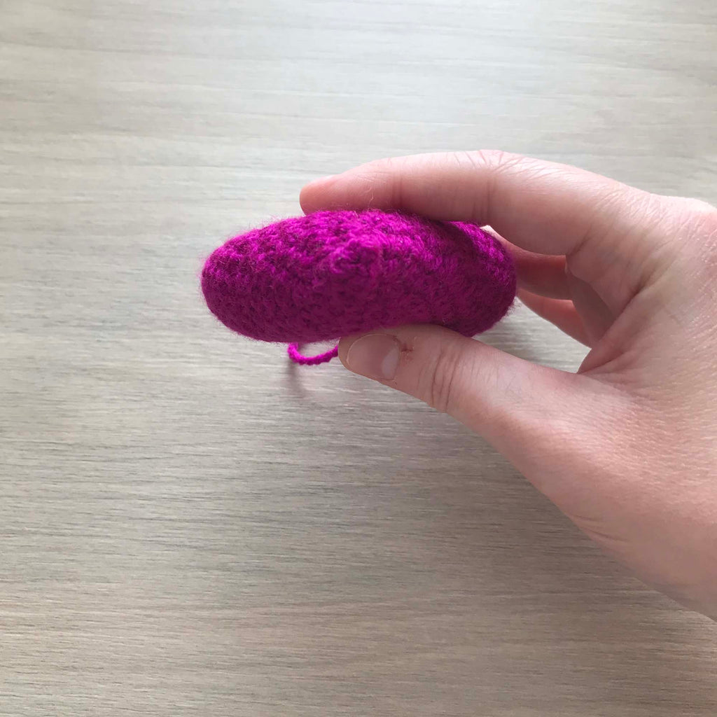 Crochet Magenta Hanging Heart Decoration