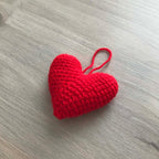 Crochet Red Hanging Heart Decoration