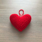 Crochet Red Hanging Heart Decoration