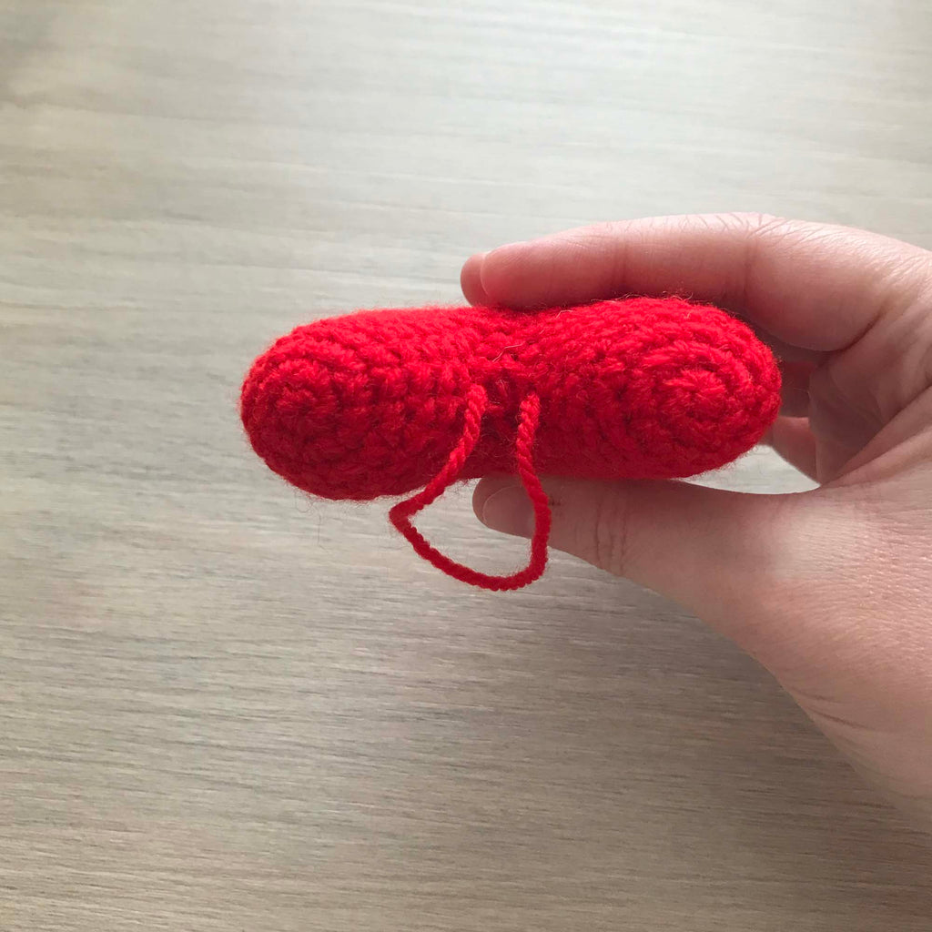 Crochet Red Hanging Heart Decoration