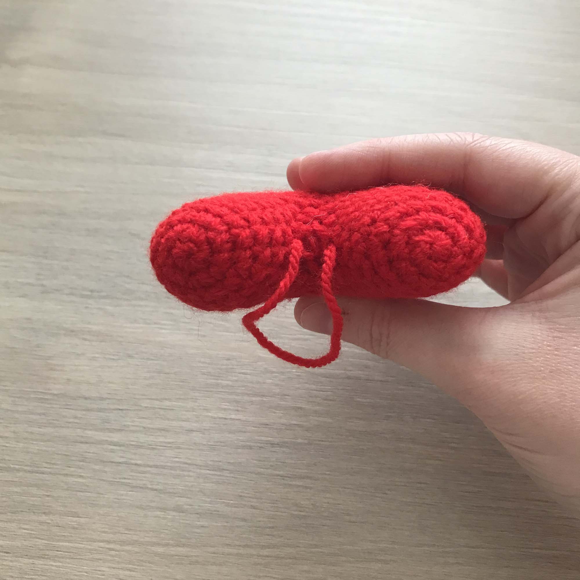 Crochet Red Hanging Heart Decoration