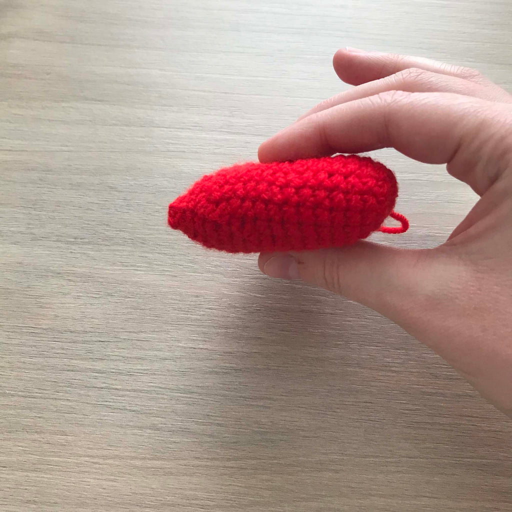 Crochet Red Hanging Heart Decoration