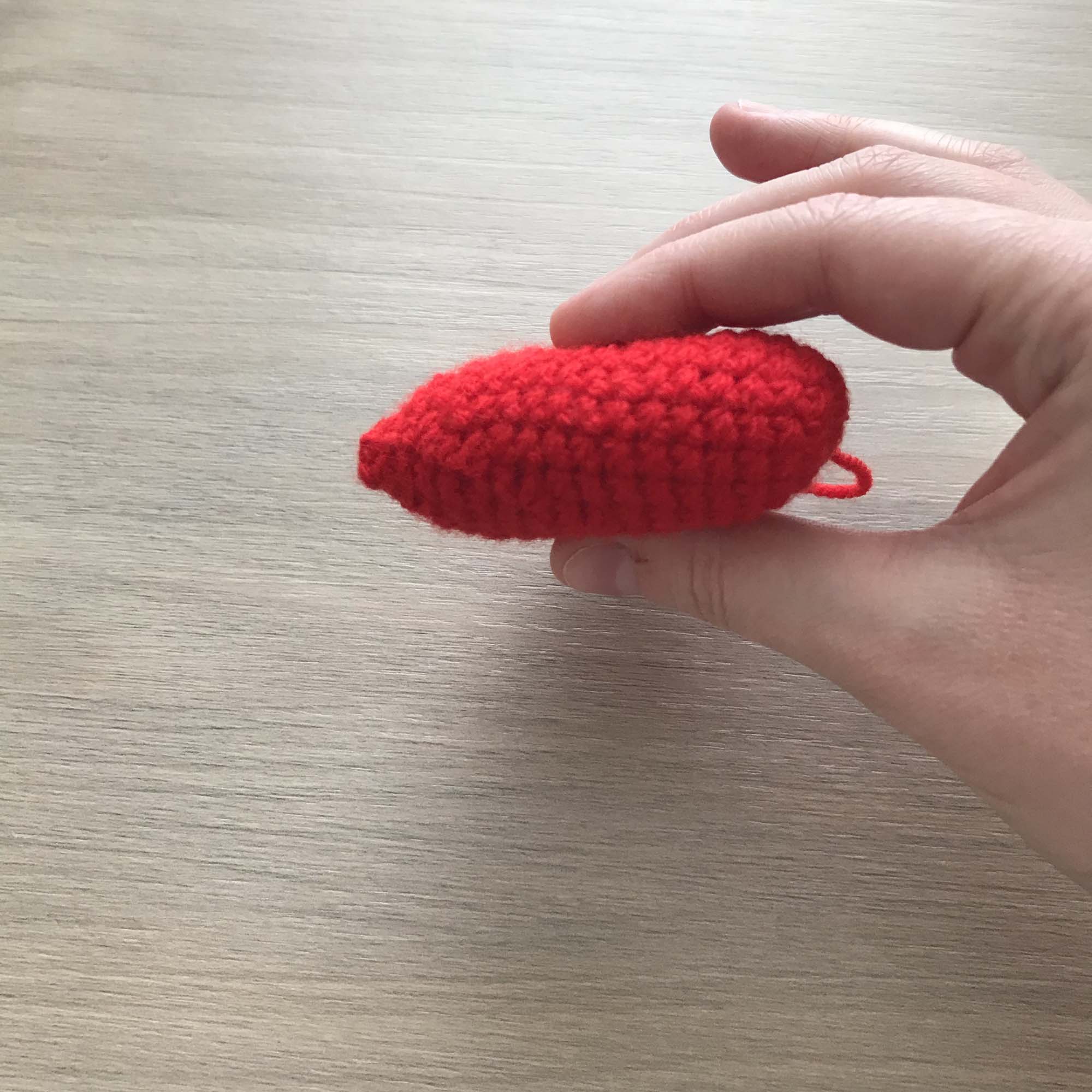 Crochet Red Hanging Heart Decoration