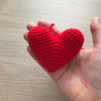 Crochet Red Hanging Heart Decoration
