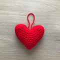 Crochet Red Hanging Heart Decoration