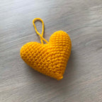 Crochet Yellow Hanging Heart Decoration
