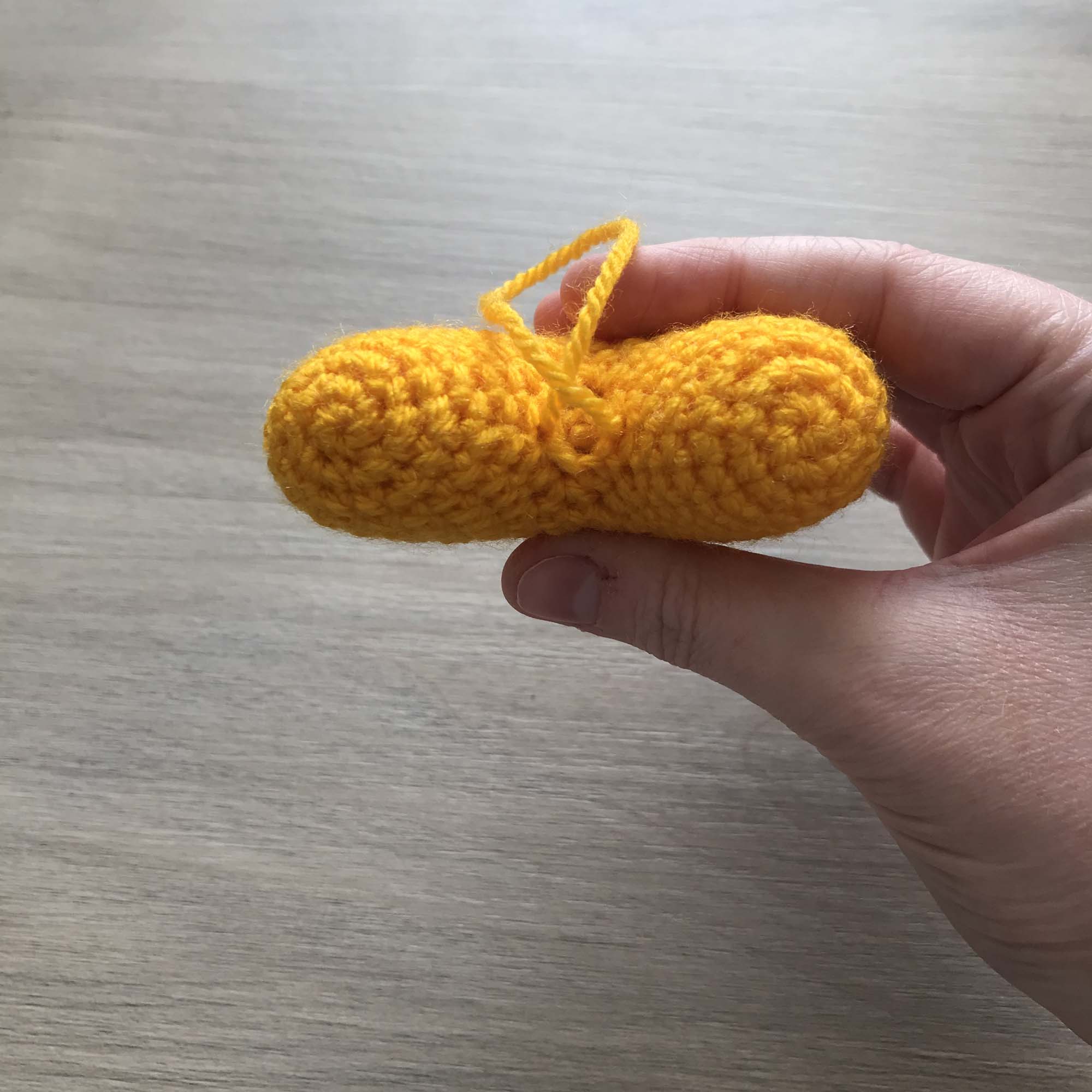 Crochet Yellow Hanging Heart Decoration