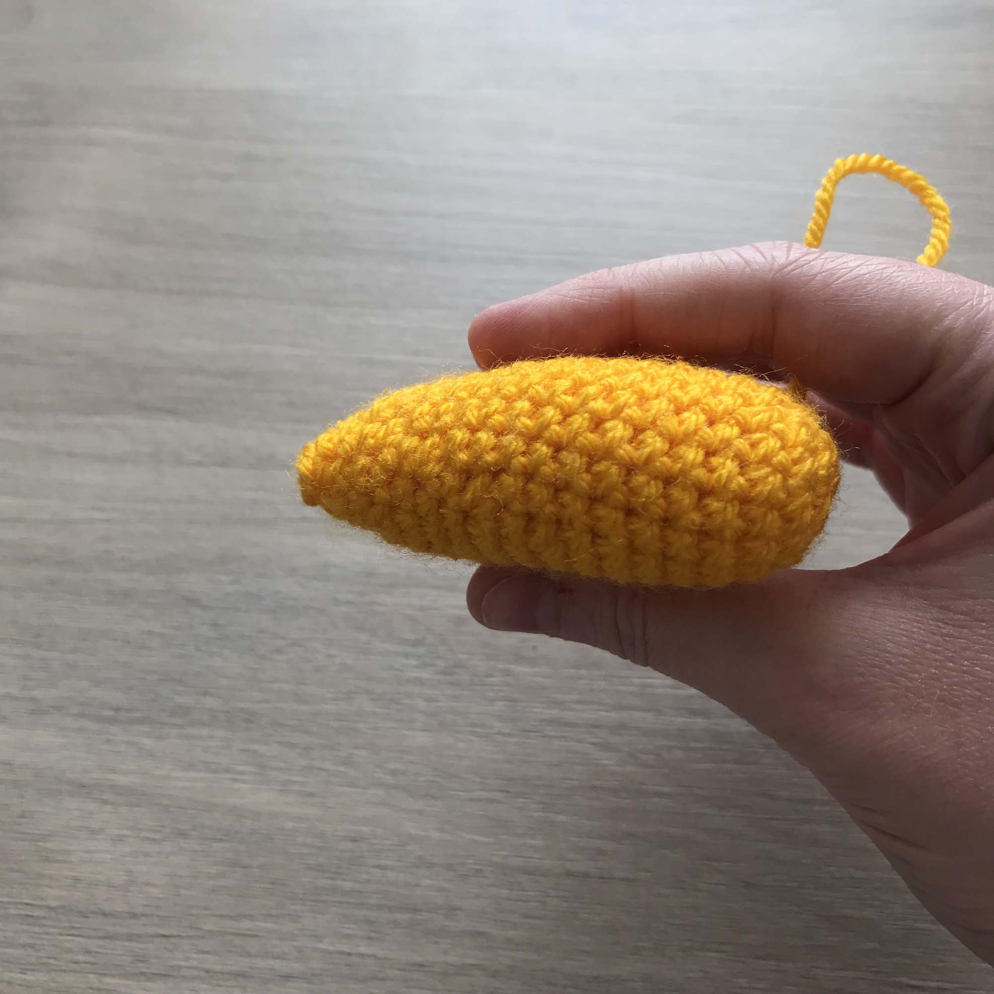 Crochet Yellow Hanging Heart Decoration