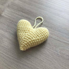 Crochet Pale Yellow Hanging Heart Decoration