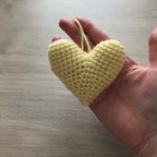 Crochet Pale Yellow Hanging Heart Decoration