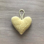 Crochet Pale Yellow Hanging Heart Decoration