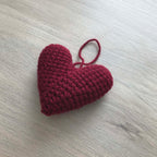 Crochet Claret Hanging Heart Decoration