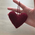 Crochet Claret Hanging Heart Decoration