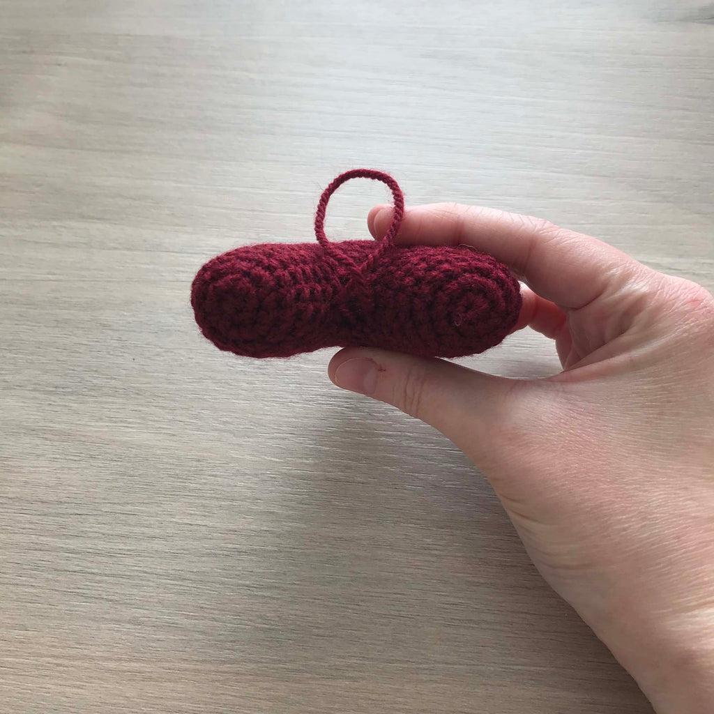 Crochet Claret Hanging Heart Decoration