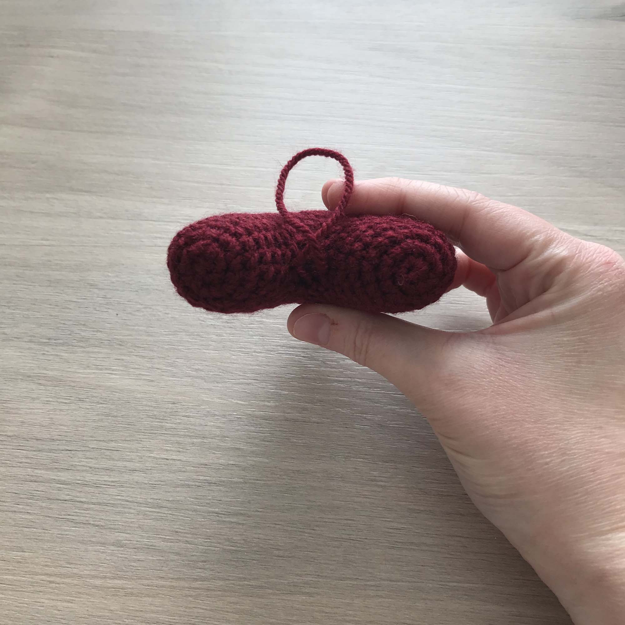 Crochet Claret Hanging Heart Decoration