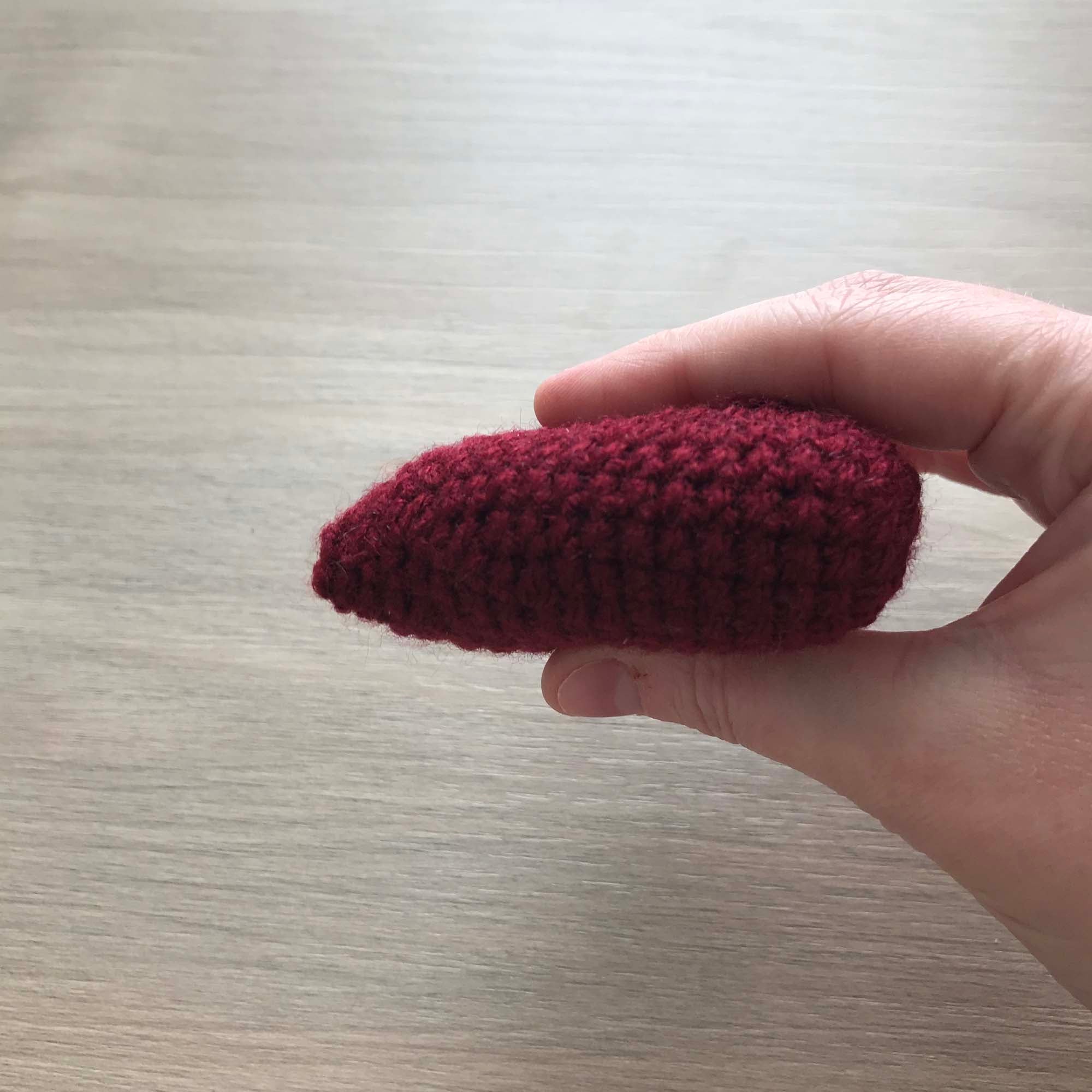 Crochet Claret Hanging Heart Decoration
