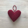 Crochet Claret Hanging Heart Decoration