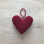 Crochet Claret Hanging Heart Decoration