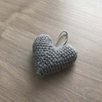 Crochet Light Grey Heart Hanging Decoration