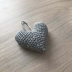 Crochet Light Grey Heart Hanging Decoration