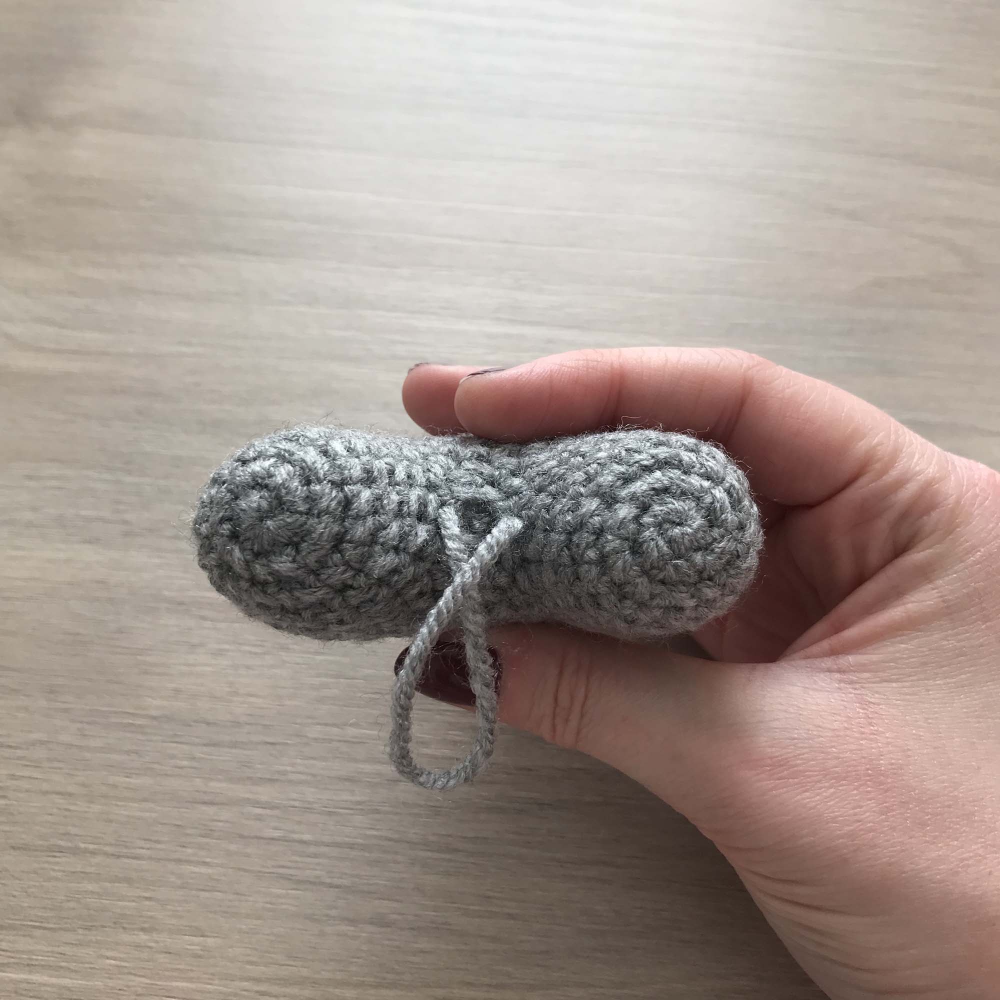 Crochet Light Grey Heart Hanging Decoration