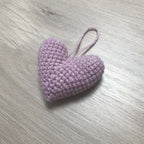 Crochet Mauve Heart Hanging Decoration