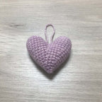 Crochet Mauve Heart Hanging Decoration