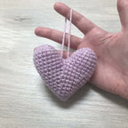 Crochet Mauve Heart Hanging Decoration
