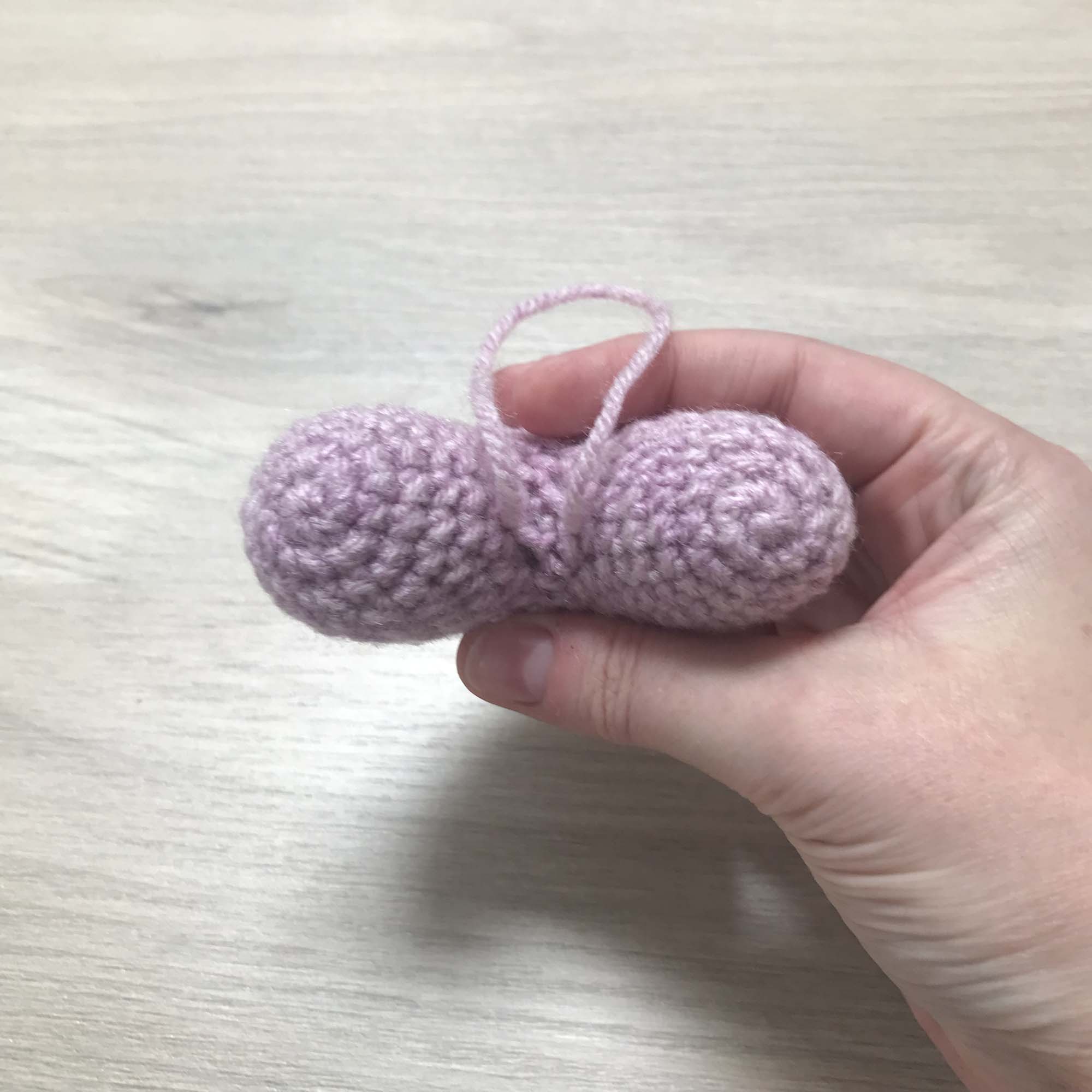 Crochet Mauve Heart Hanging Decoration