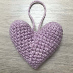 Crochet Mauve Heart Hanging Decoration