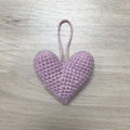 Crochet Mauve Heart Hanging Decoration