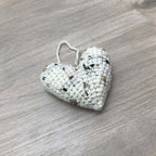 Crochet Cream Heart Hanging Decoration