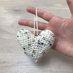 Crochet Cream Heart Hanging Decoration