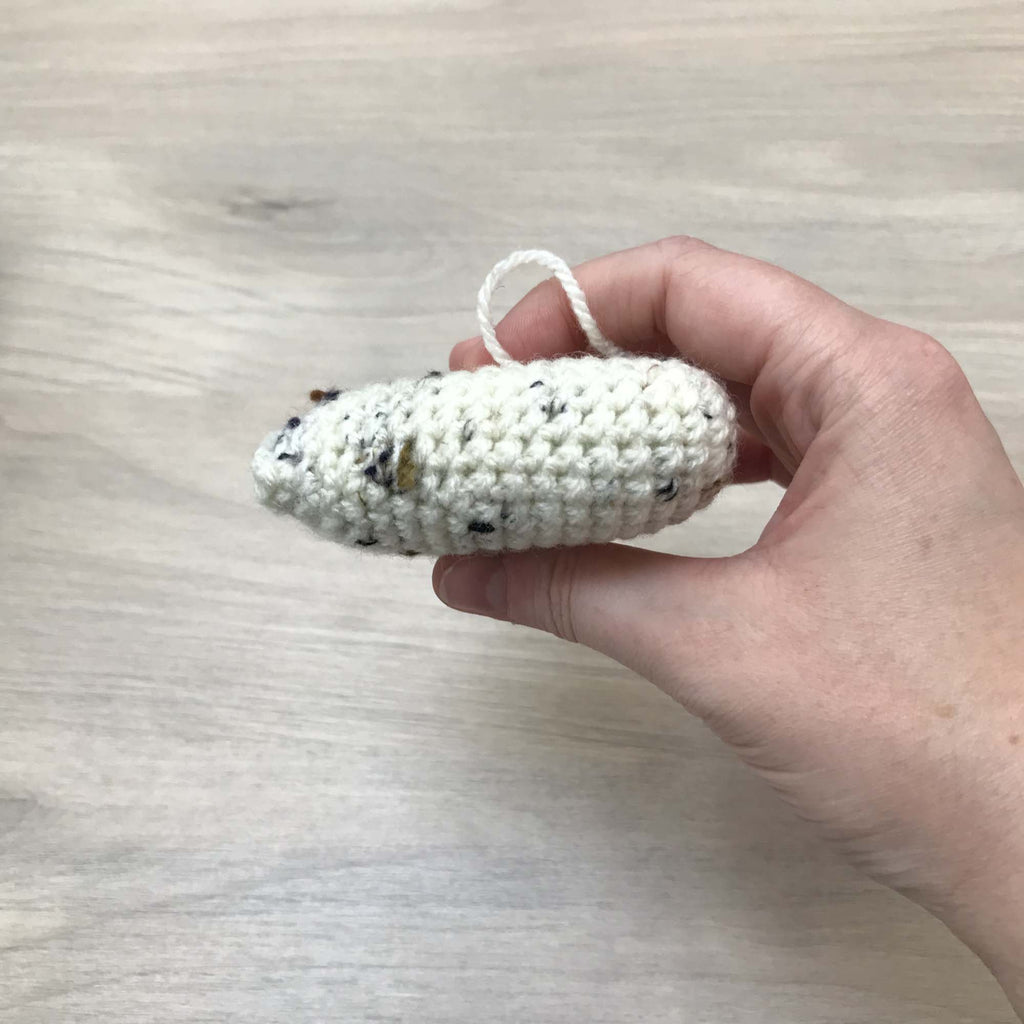 Crochet Cream Heart Hanging Decoration