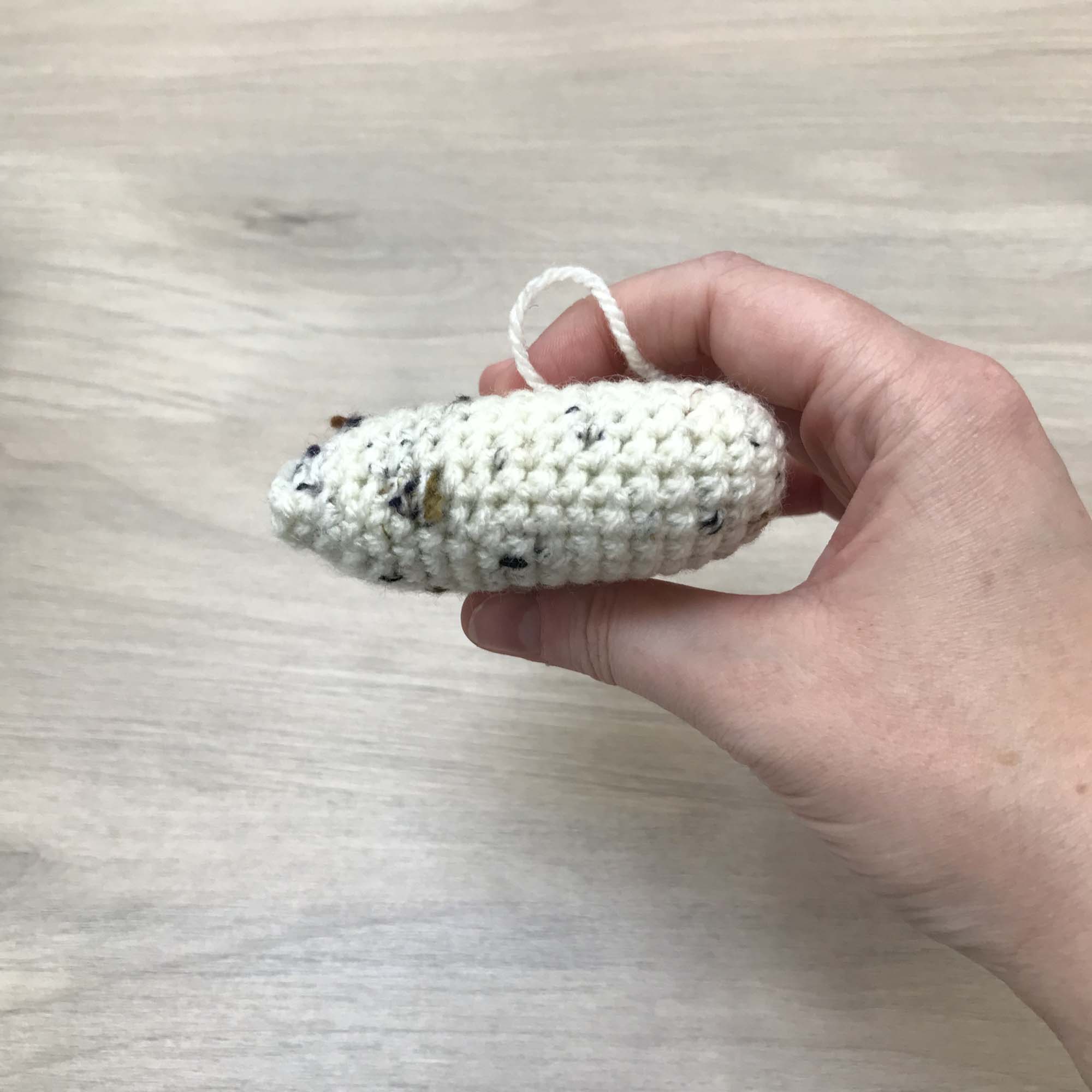 Crochet Cream Heart Hanging Decoration