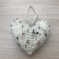 Crochet Cream Heart Hanging Decoration