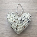 Crochet Cream Heart Hanging Decoration