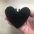 Crochet Black Heart Hanging Decoration