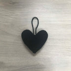 Crochet Black Heart Hanging Decoration
