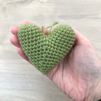 Crochet Green Heart Hanging Decoration