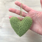 Crochet Green Heart Hanging Decoration