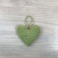 Crochet Green Heart Hanging Decoration