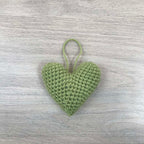 Crochet Green Heart Hanging Decoration