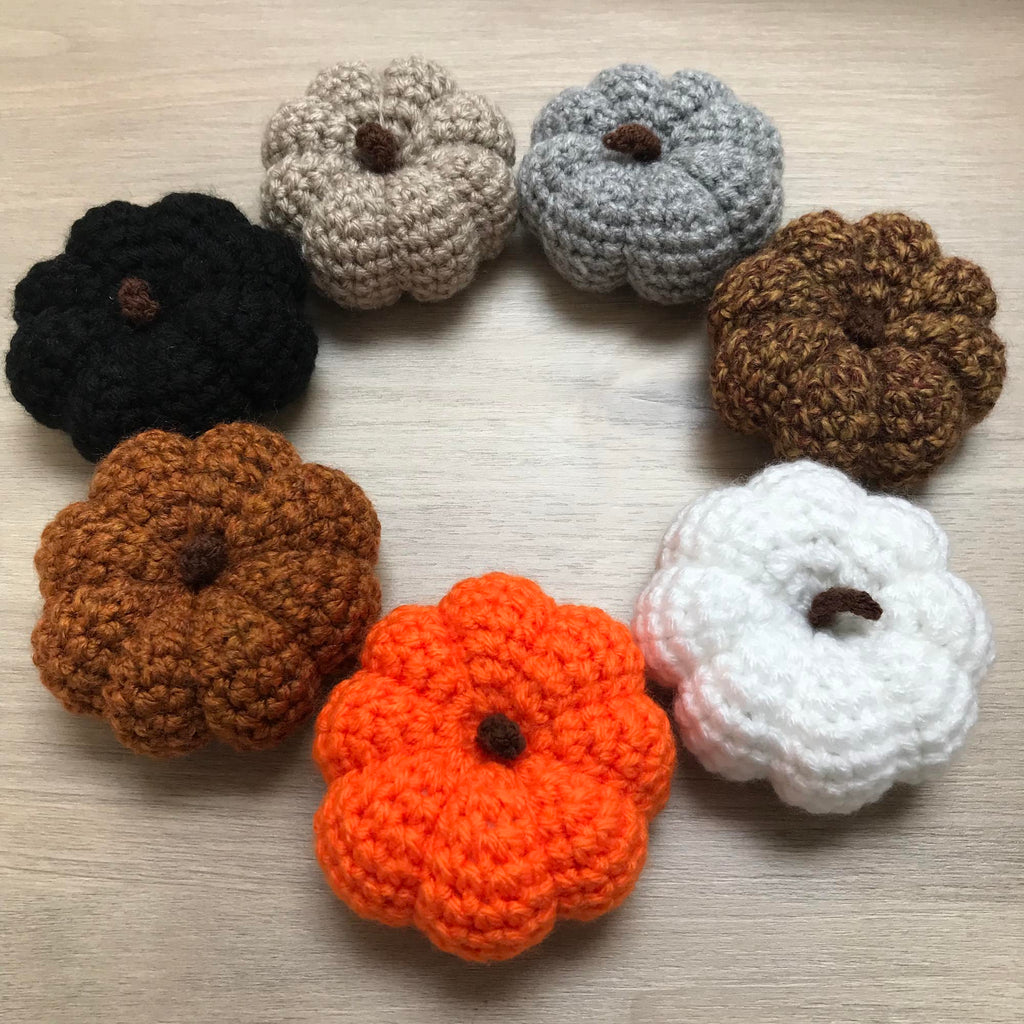 Crochet Large Pumpkin Decoration with Stalk