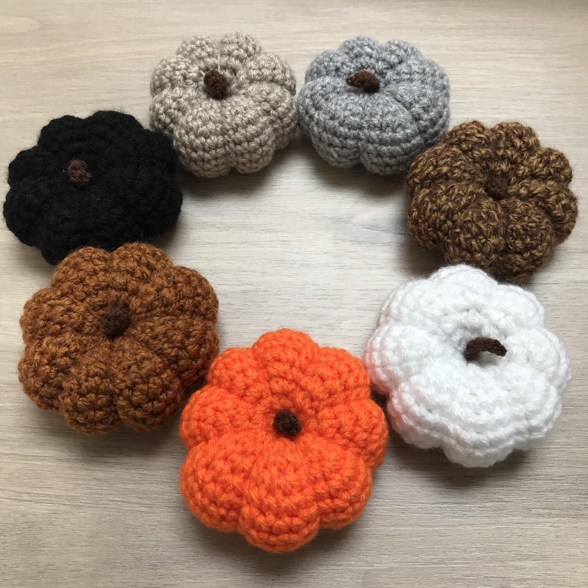 Crochet Large Pumpkin Decoration with Stalk