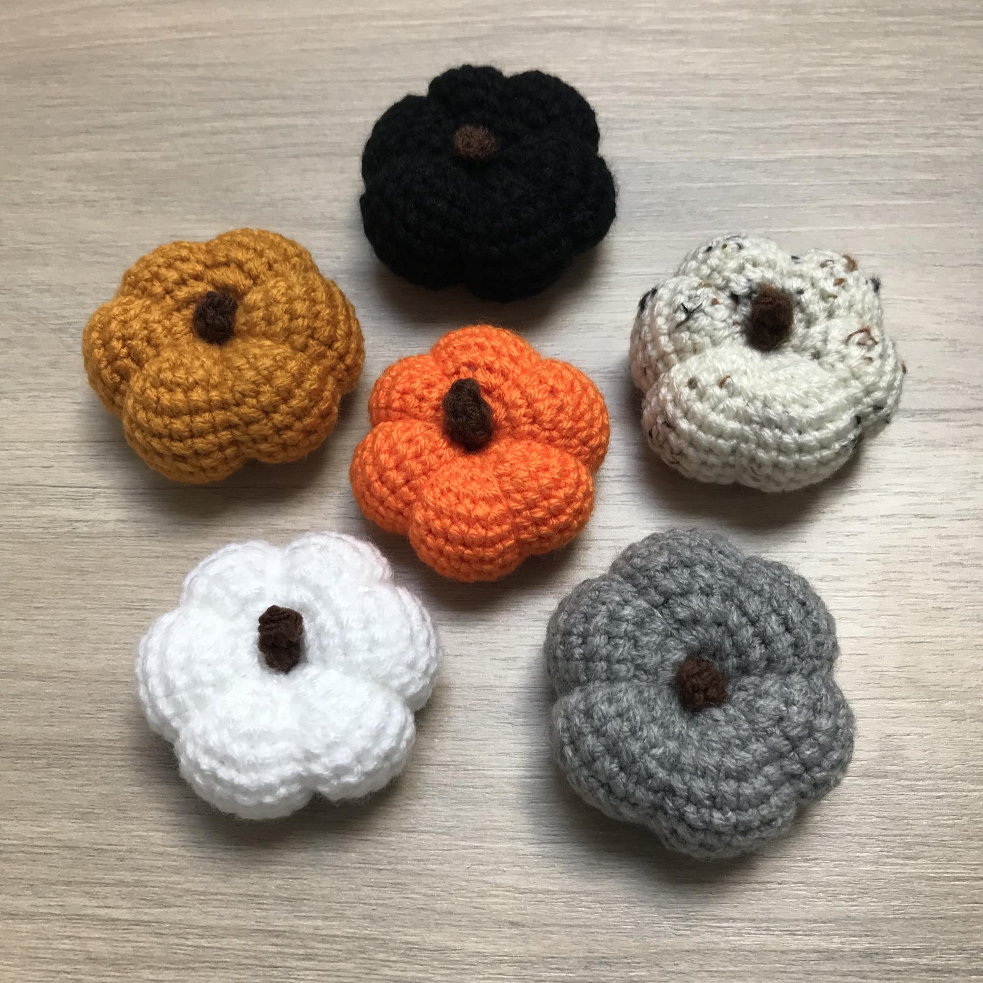 Crochet Medium Pumpkin Decoration with Stalk