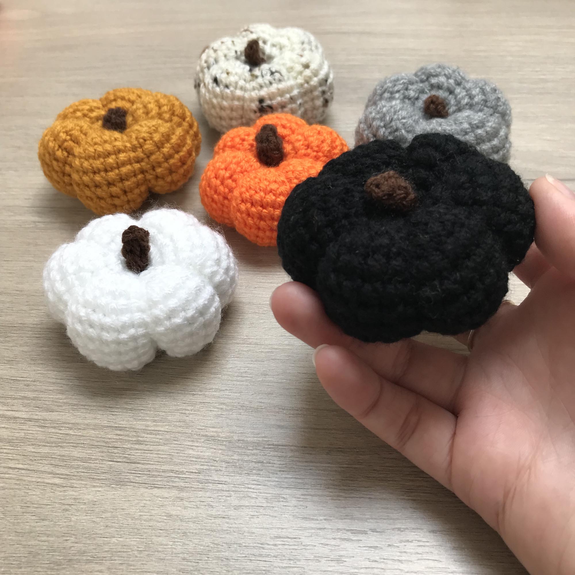 Crochet Medium Pumpkin Decoration with Stalk