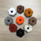 Mini Crochet Pumpkin Decorations with Stalk