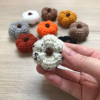 Mini Crochet Pumpkin Decorations with Stalk